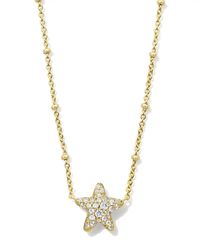 Kendra Scott - Jae Gold Star Pave Short Pendant Necklace - Lyst