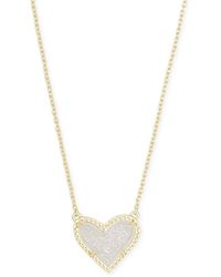 Kendra Scott Ari Heart Gold Extended Length Pendant Necklace - Metallic