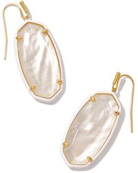 Kendra Scott - Elle Gold Enamel Framed Drop Earrings - Lyst
