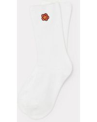 KENZO Socken mit "BOKE FLOWER"-Wappen - Weiß
