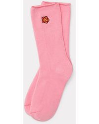 KENZO Socken mit "BOKE FLOWER"-Wappen - Pink