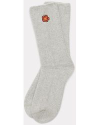 KENZO Socken mit "BOKE FLOWER"-Wappen - Weiß