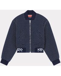 Kenzo Sashiko Stitch Embroidered Bomber Jacket - Woman Jackets Blue M