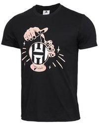 adidas - Hrdn Swag Verb James Harden Basketball Sports Printing Round Neck Short Sleeve Black T-shirt - Lyst
