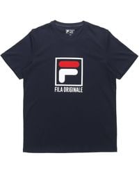 Fila - Alphabet Logo Printing Round Neck Casual Short Sleeve - Lyst