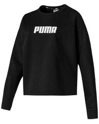 PUMA - Logo Cropped Crew Sweater - Lyst