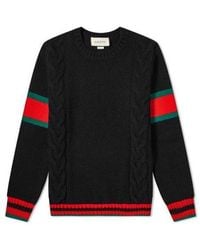 Gucci - Chucky Grg Long-Sleeved Sweater With Striped Round Neck - Lyst