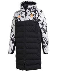 adidas - Juve Ssp Dwcoat Juventus Colorblock Soccer/Football Mid-Length Sports Hooded Down Jacket - Lyst
