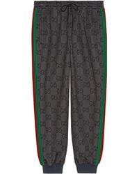 Gucci - Jumbo Gg Jogging Pant With Web Dark' - Lyst