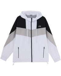 Li-ning - Sports Fashion Series Colorblock Hooded Drawstring Loose Jacket - Lyst