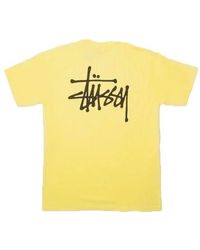 Stussy - Basic T-shirt Yellow In Cotton - Lyst