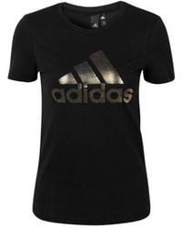 adidas - (Wmns) Foil T-Shirt Sports Stylish Round Neck Short Sleeve - Lyst