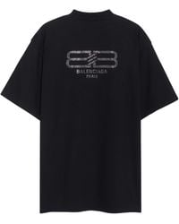 Balenciaga - Bb Paris Strass T-Shirt Medium Fit Faded' - Lyst