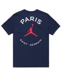 Nike - Paris Saint-Germain Team Logo Logo Printing Sports Round Neck Short Sleeve - Lyst
