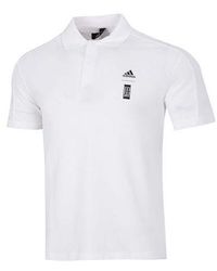 adidas - Wj Solid Color Logo Micro Mark Athleisure Casual Sports Short Sleeve Polo Shirt - Lyst