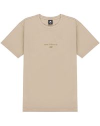New Balance - Logo Embroidered Knit Sports Round Neck Short Sleeve Light T-shirt - Lyst
