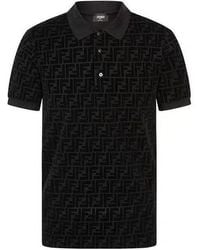 Fendi - Ff Alphabet Dark Pattern Printing Short Sleeve Polo Shirt - Lyst