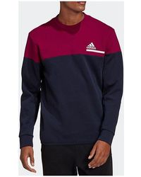 adidas - Zne Crew Sweatshirt Splicing Round Neck Pullover Colorblock Sports - Lyst