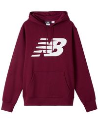 New Balance - Big Logo Printed Sweatshirt Burgundy - Lyst