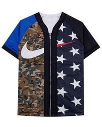 Nike - Lab Nrg Fog Baseball Top Zipper Double Sided Baseball Uniform Short Sleeve Jacket Camouflage - Lyst