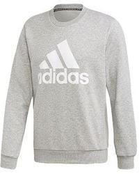 adidas - Athleisure Casual Sports Printing Logo Round Neck Pullover - Lyst