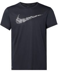 Nike - Stripe Logo Printing Training Sports Short Sleeve - Lyst