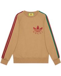 Gucci - X Adidas Cotton Sersey Sweatshirt 'Camel' - Lyst