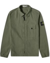 Stone Island - Garment Dyed Zip Shirt Overshirt 'Sage' - Lyst