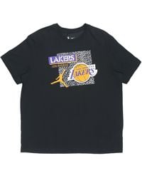 Nike - Dri-Fit Nba Los Angeles Lakers Printing Basketball Sports Round Neck Short Sleeve - Lyst