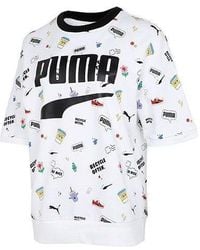 PUMA - Logo Essentials Small Graphic T-shirt - Lyst