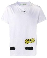 Off-White c/o Virgil Abloh - C/O Virgil Abloh Tiger Stripes Splash Ink Printing Short Sleeve T-Shirt - Lyst