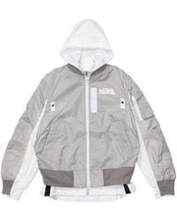 Nike - X Sacai Double Layer Contrasting Colors Sports Hooded Jacket - Lyst