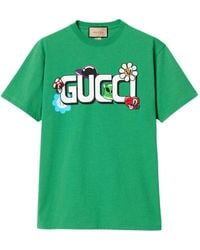 Gucci - Cotton Jersey T-Shirt With Print - Lyst