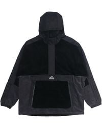 adidas - M Corduroy Ank Half Zipper Splicing Sports Hooded Logo Jacket - Lyst