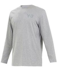 adidas - Y-3 Logo Pattern Micro Mark Casual Long Sleeves Round Neck T-Shirt - Lyst