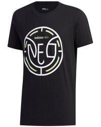 adidas - Neo M Faves Tee Logo Printing Sports Short Sleeve - Lyst