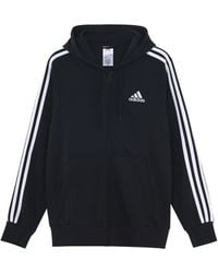 adidas - M 3S Ft Fz Hd Train Jacket Coat - Lyst