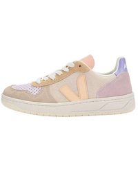 Veja - V-10 Lace-Up Suede Sneakers - Lyst