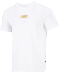 PUMA - Alphabet Printing Casual Sports Short Sleeve - Lyst