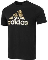 adidas - Large Logo Printing Athleisure Casual Sports Round Neck Short Sleeve - Lyst