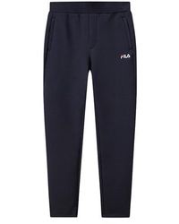 Fila - Straight Casual Pants Stay Warm Sports Knit Long Pants Blue - Lyst