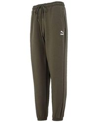 PUMA - Classics Small Logo Trousers 'Olivegreen' - Lyst