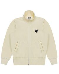 COMME DES GARÇONS PLAY - Big Heart Zip Up Sweatshirt 'Off- - Lyst