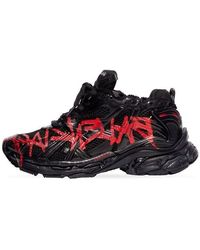Balenciaga - Runner Graffiti Sneakers And Mesh And Nylon' - Lyst