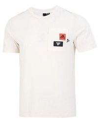 adidas - Solid Color Logo Printing Pocket Athleisure Casual Sports Round Neck Short Sleeve T-Shirt - Lyst