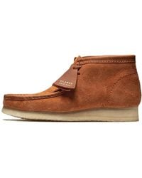 Clarks - Wallabee Boots 'Tan Hairy Suede' - Lyst