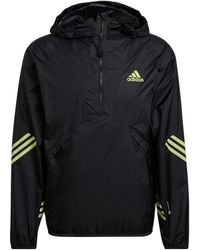 adidas - Stripe Logo Sports Training Half Zipper Jacket - Lyst