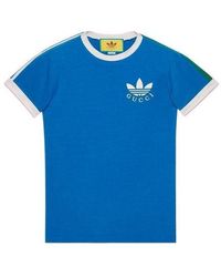 Gucci - X Adidas Trefoil Print T-Shirt - Lyst