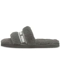 PUMA - (Wmns) Fluff Slide 'Charcoal' - Lyst