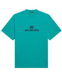 Balenciaga - Mosaic Logo Bb Alphabet Loose Hole Distress Short Sleeve - Lyst